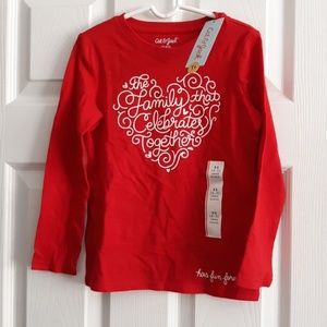 Cat & Jack l/s t-shirt heart graphic NWT